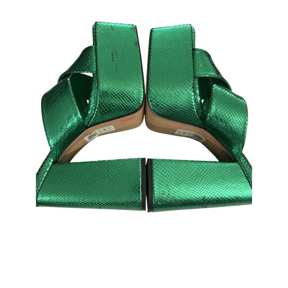 Topshop women's size 10 Green Snake-Effect Platform Heels  shoes - Picture 5 of 7